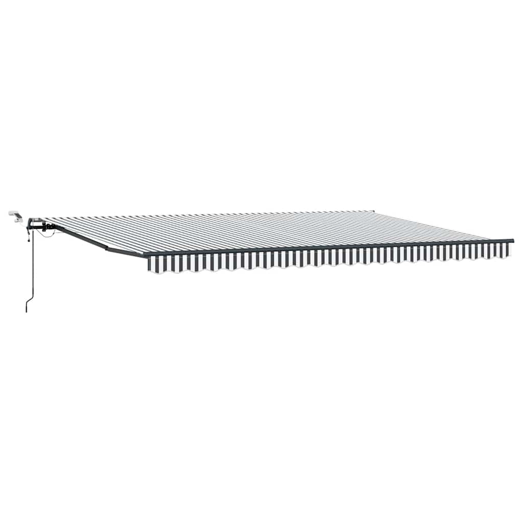 Toldo retrátil automático com leds 500x300 cm antracite/branco