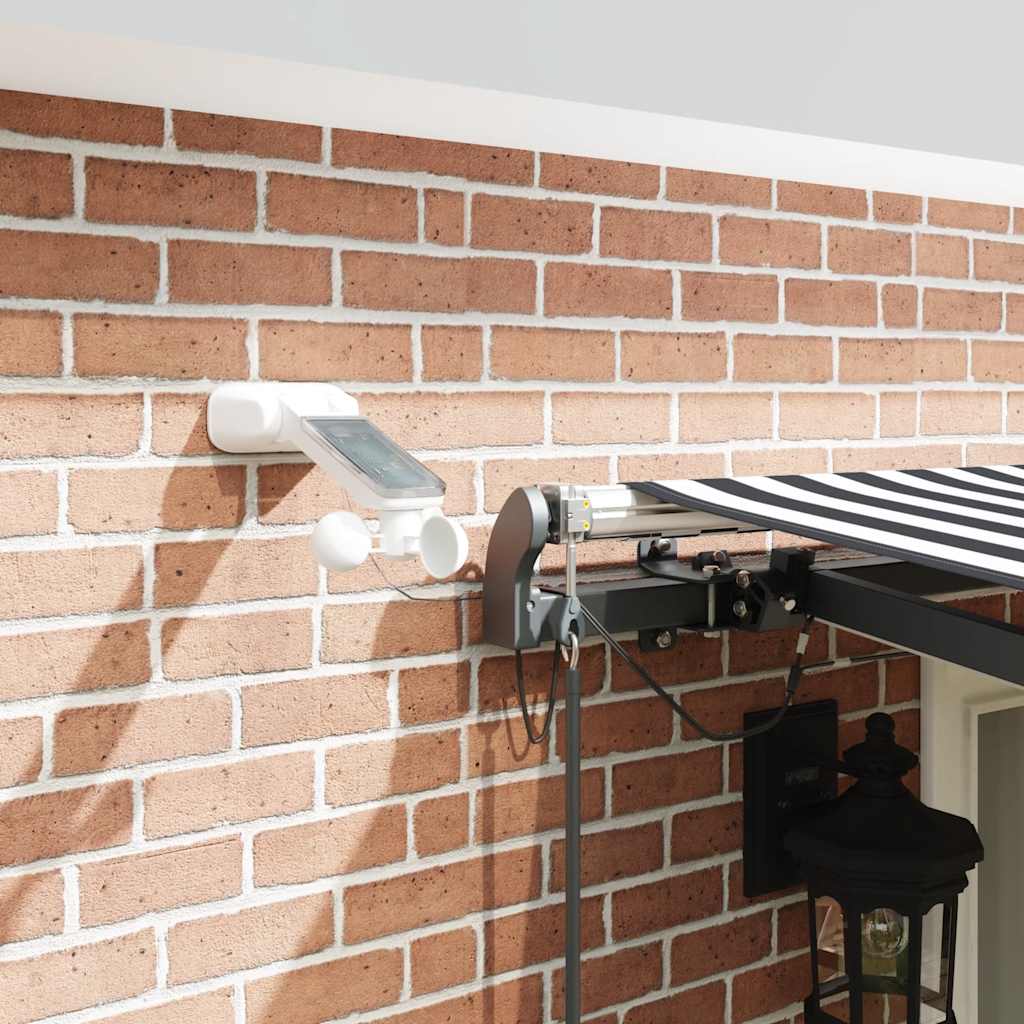 Toldo retrátil automático com leds 500x300 cm antracite/branco
