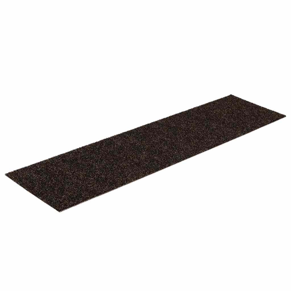 Tapetes de escada autoadesivos 30 peças 76x20 cm marrom escuro retangular