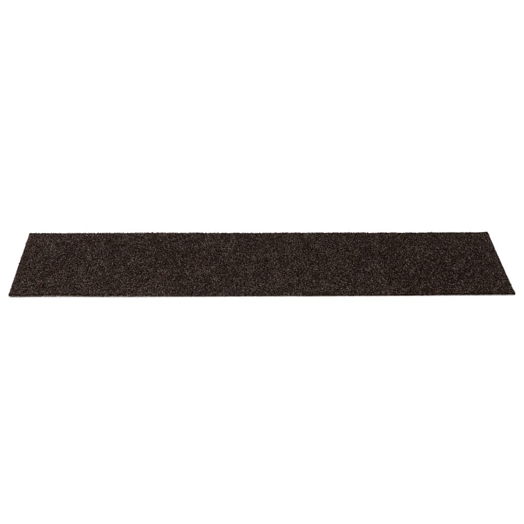Tapetes de escada autoadesivos 30 peças 76x20 cm marrom escuro retangular