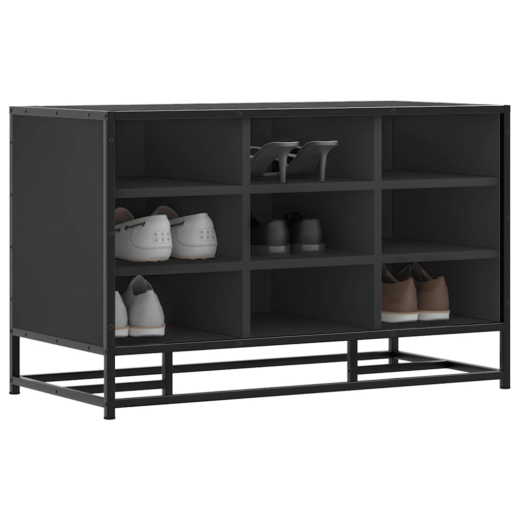 Banco para calçado 80x40x53,5 cm madeira e metal preto