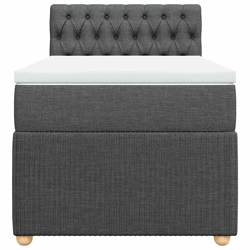 Cama com molas/colchão 90x200 cm tecido cinzento-escuro