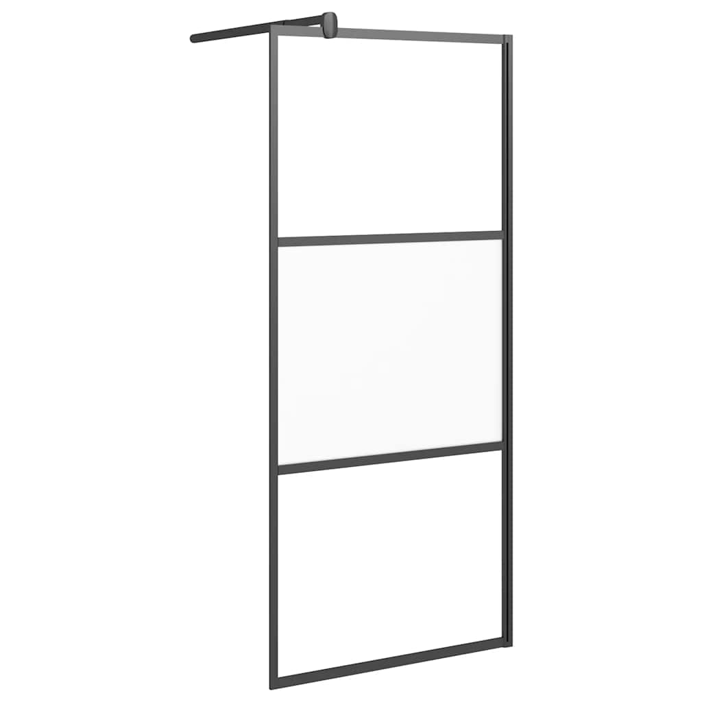 Divisória de chuveiro 90x195 cm vidro semiopaco esg preto