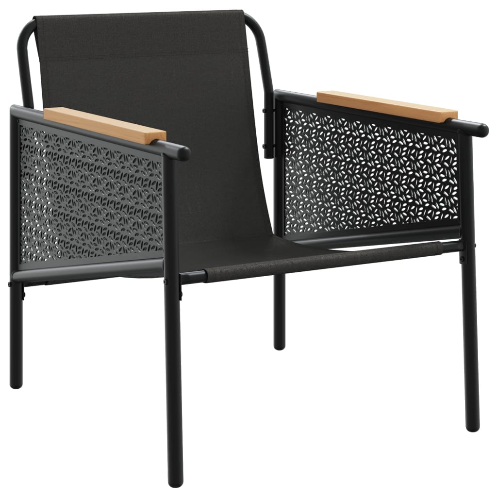 4 Pcs conjunto mobiliário de varanda com almofadões aço preto