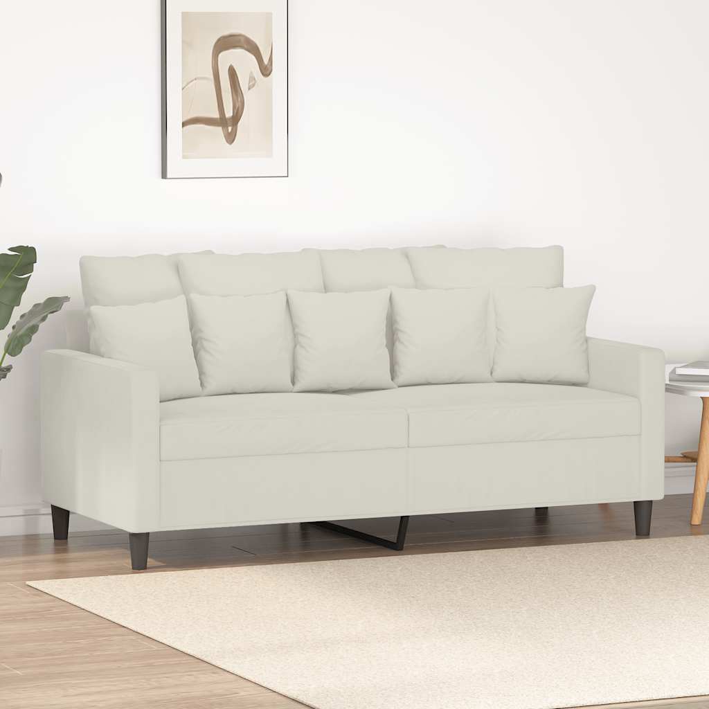 Sofá de 2 lugares veludo 140 cm cor creme