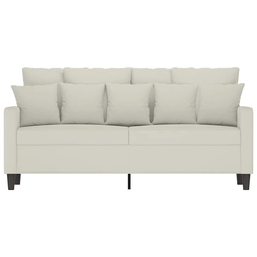 Sofá de 2 lugares veludo 140 cm cor creme