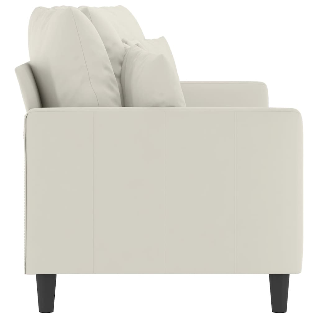 Sofá de 2 lugares veludo 140 cm cor creme