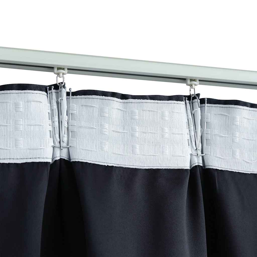 Cortinas blackout com ganchos 2 pcs 140x175 cm antracite