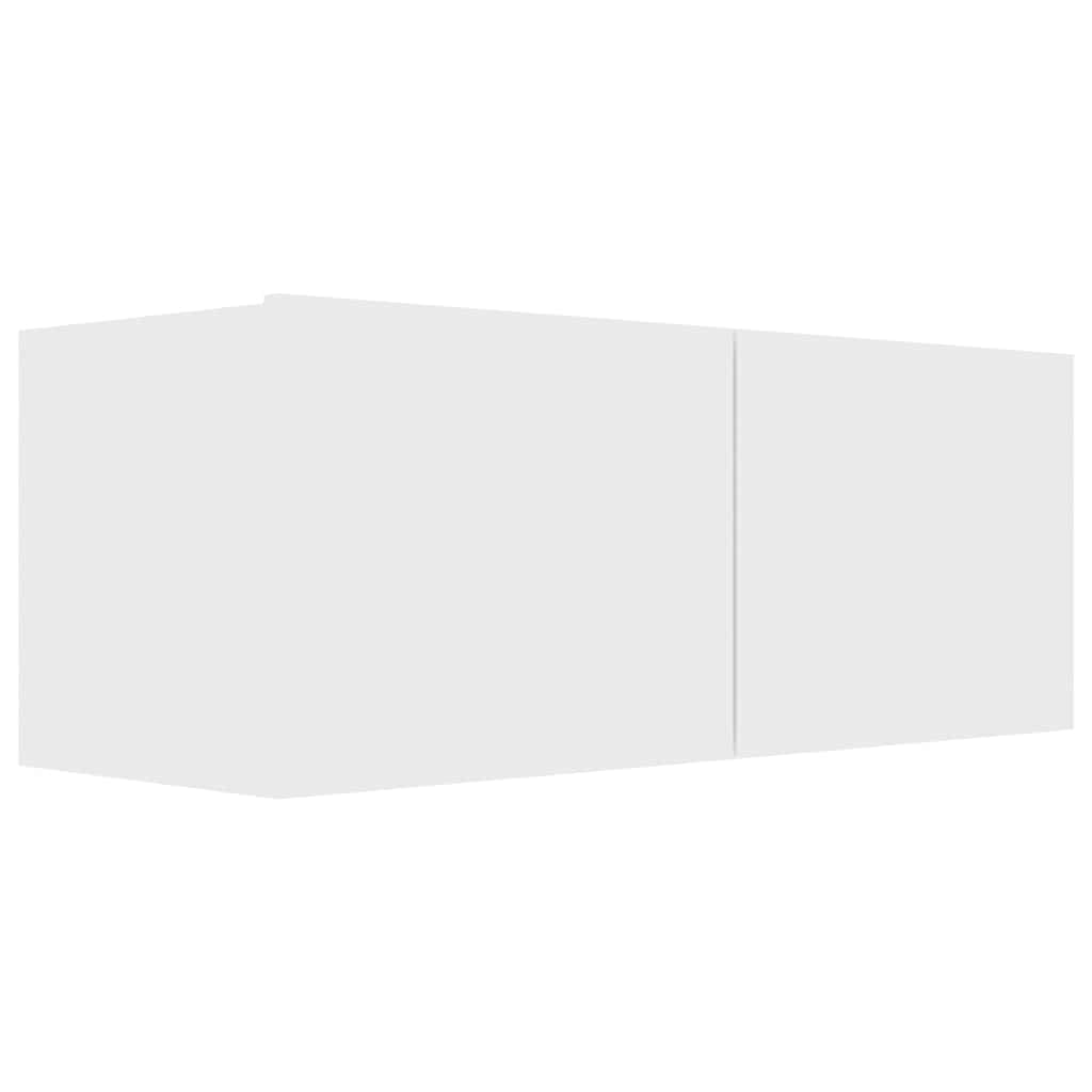 4 Pcs conjunto de móveis de TV derivados de madeira branco