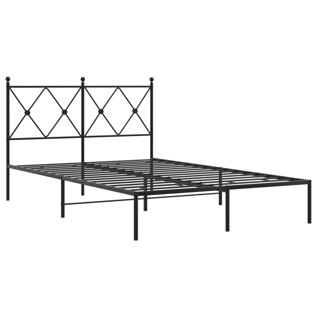 Estrutura de cama com cabeceira 120x200 cm metal preto