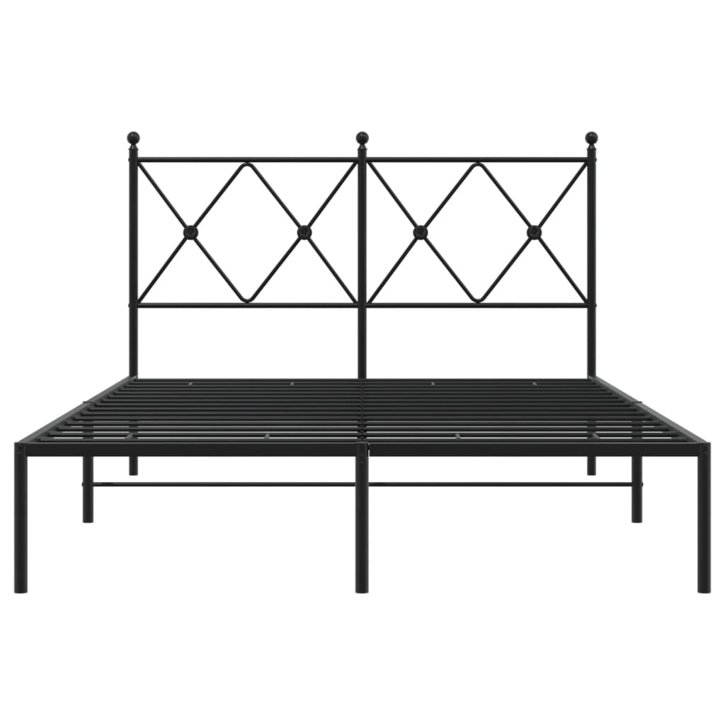 Estrutura de cama com cabeceira 120x200 cm metal preto
