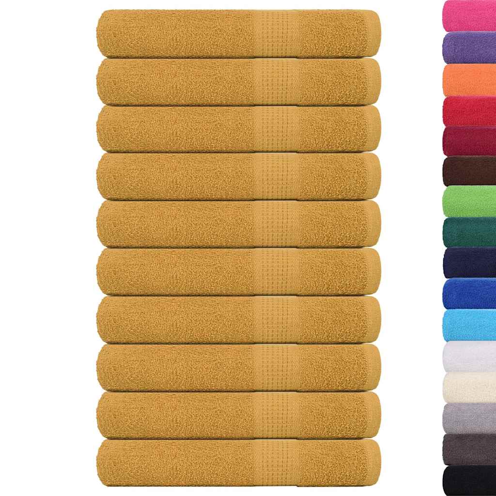Toalhas de sauna frogn 10 pcs 80x200 cm 360 g/m² ouro