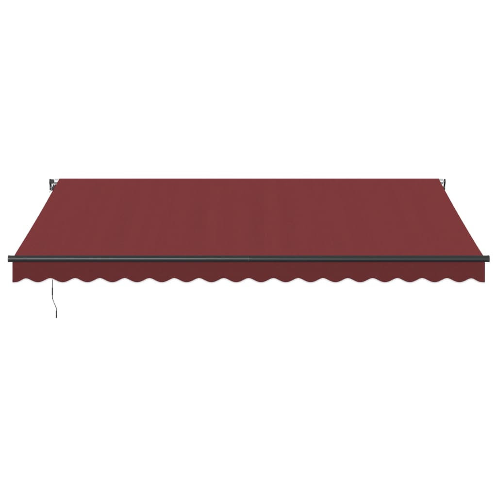Toldo retrátil manual com luzes LED 450x350 cm bordô