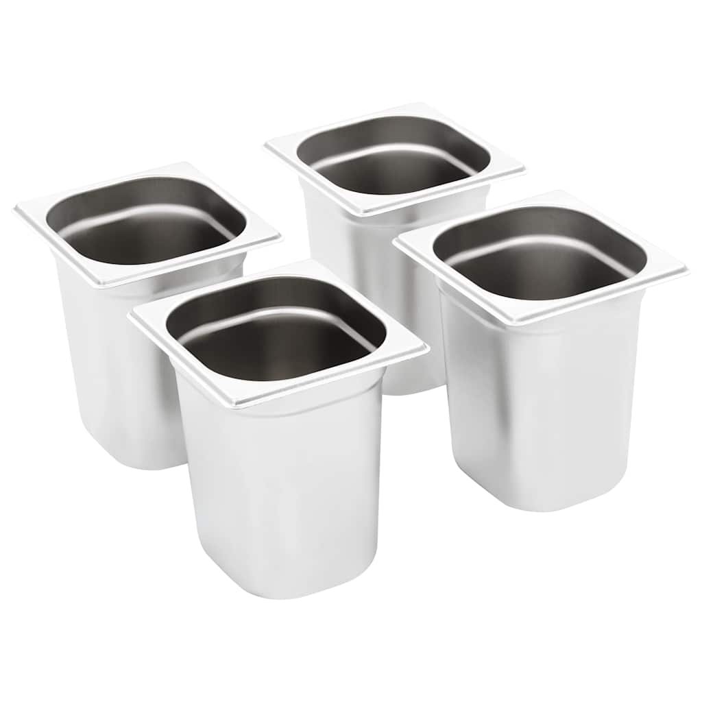 Recipientes gastronorm 8 pcs gn 1/6 200 mm aço inoxidável