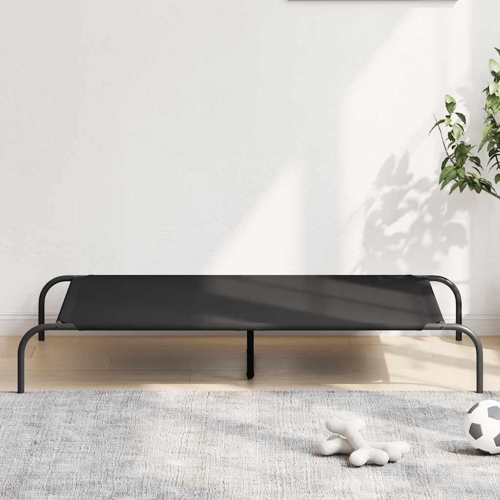 Cama para cães elevada 130x80x20cm tecido oxford e aço preto