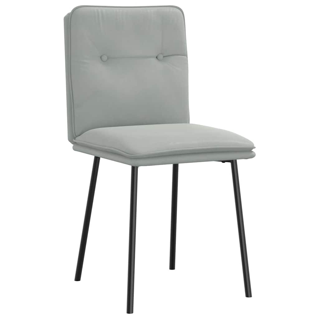 Cadeiras de jantar 4 pcs veludo cinzento-claro