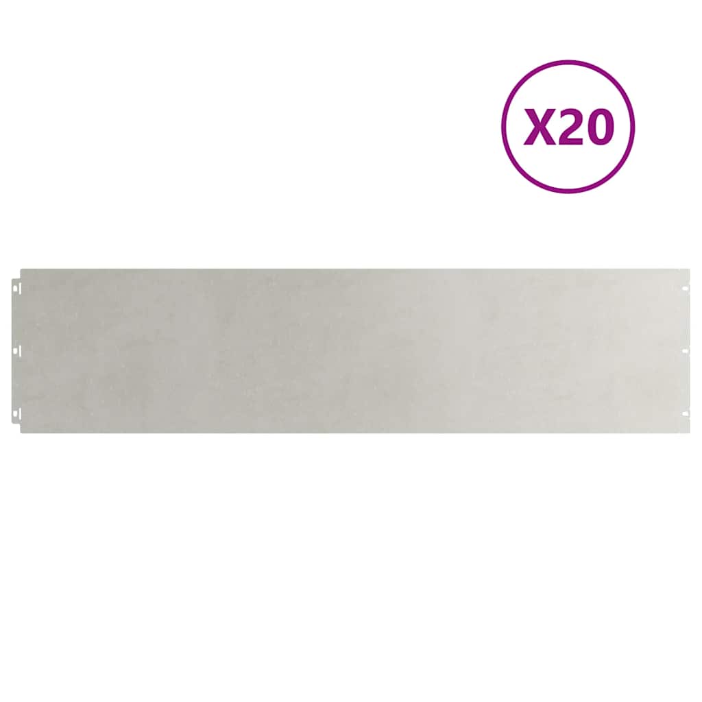 Orlas de relva 20 pcs 25x103 cm aço inoxidável