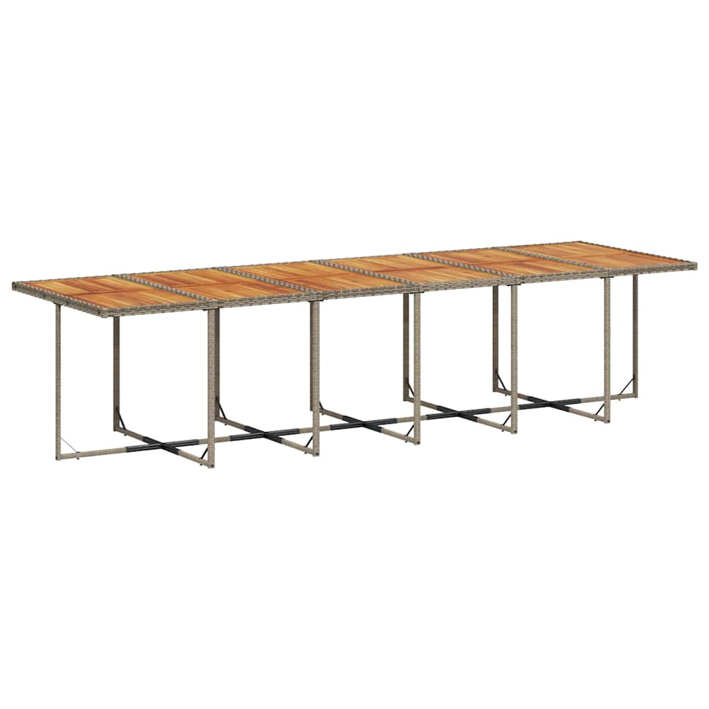 17 Pcs conj. de jantar p/ jardim c/ almofadões vime PE cinzento