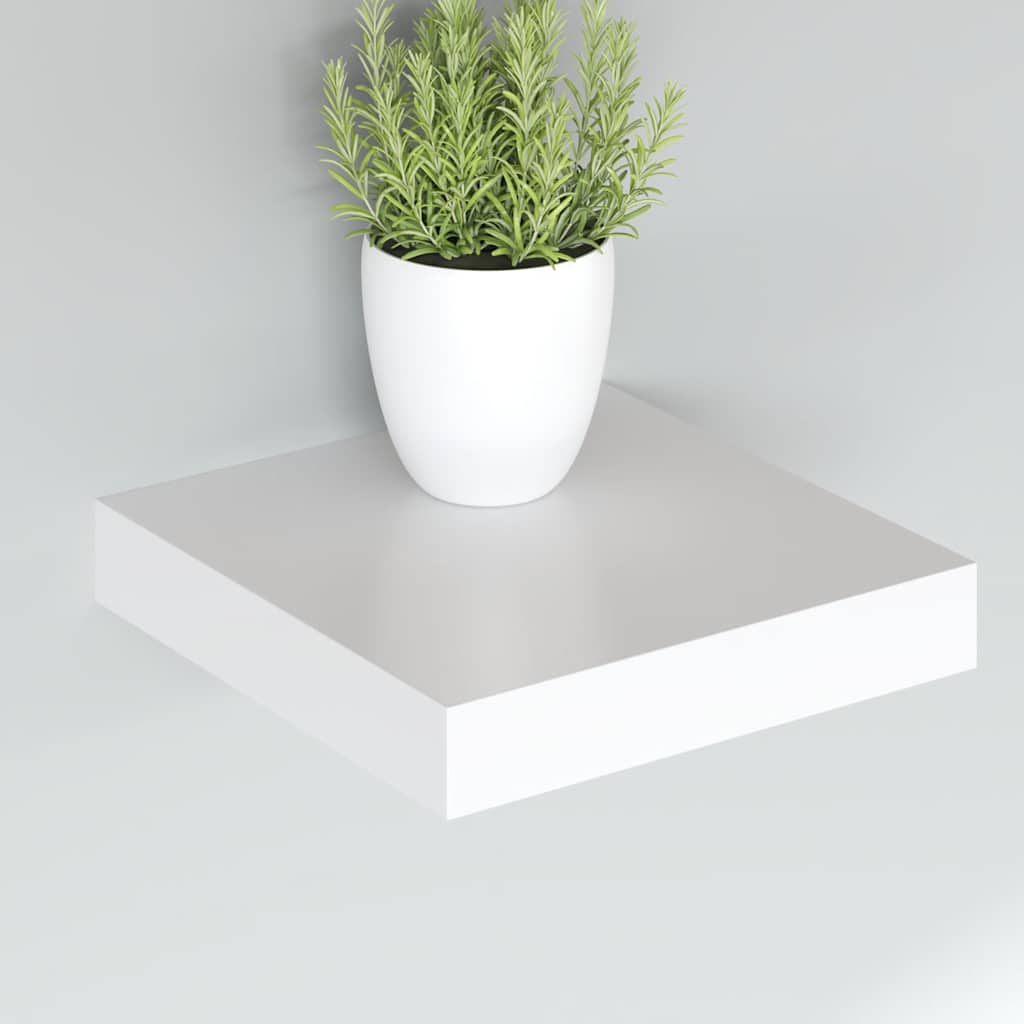 Prateleiras de parede suspensas 2 pcs 23x23,5x3,8cm MDF branco