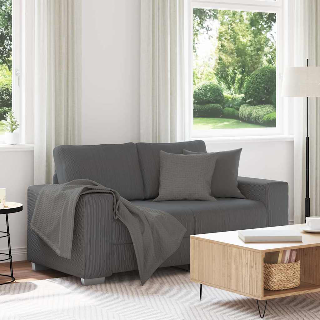 Sofá-luvas 160x77x82 cm tecido corduroy cinzento-escuro