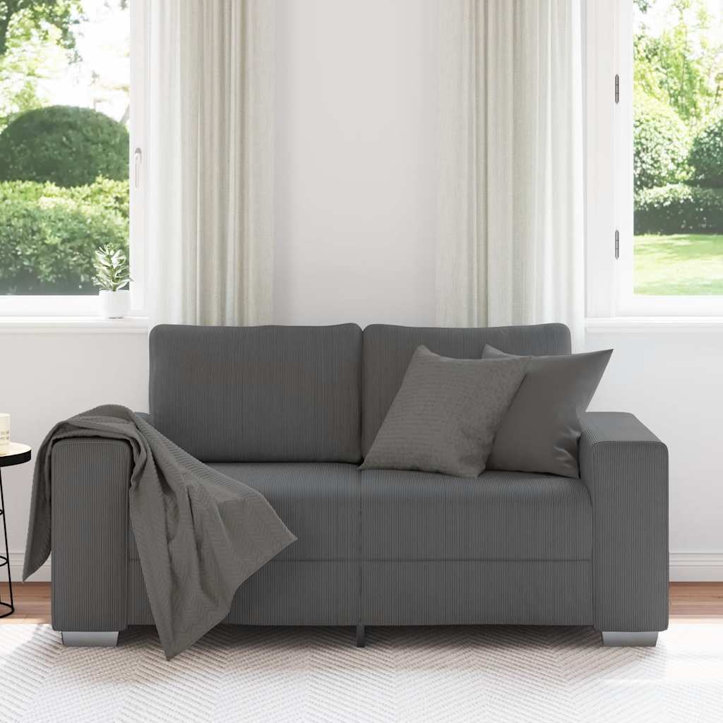 Sofá-luvas 160x77x82 cm tecido corduroy cinzento-escuro