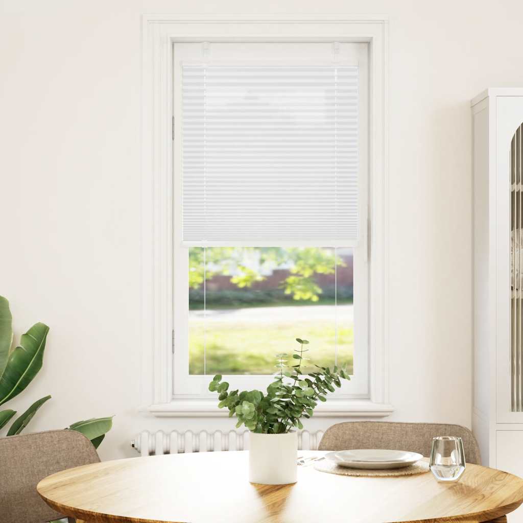 Branco plissada cega 60x150 cm largura tecido 59,4 cm poliéster