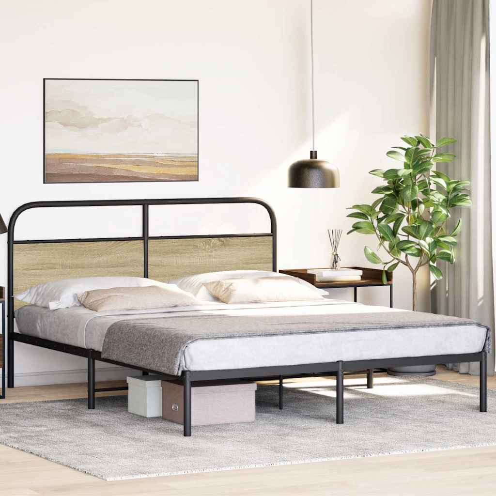 Estrutura cama s/ colchão derivados de madeira carvalho sonoma