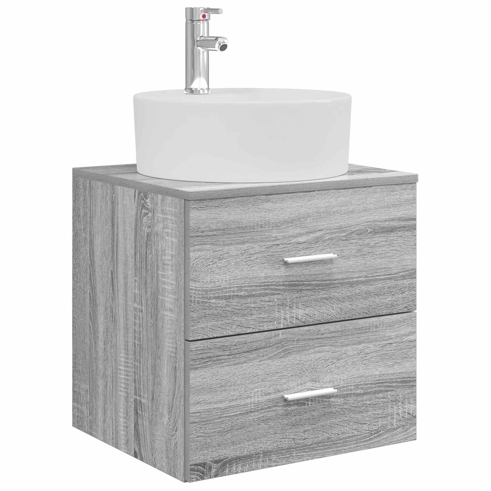 Vaidade com pia suspensa sonoma cinzento 49,5 x 44,5 x 65 cm