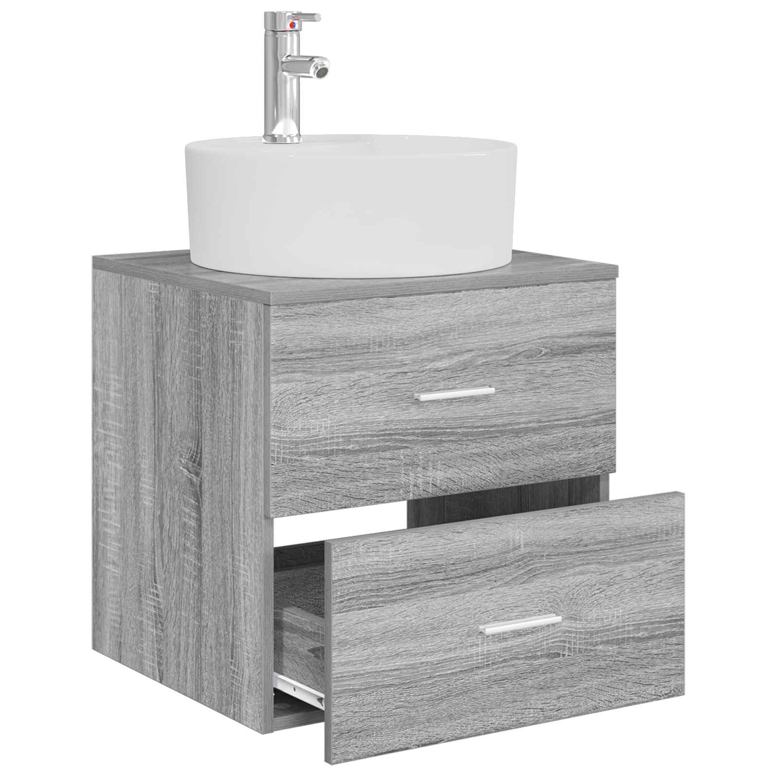 Vaidade com pia suspensa sonoma cinzento 49,5 x 44,5 x 65 cm