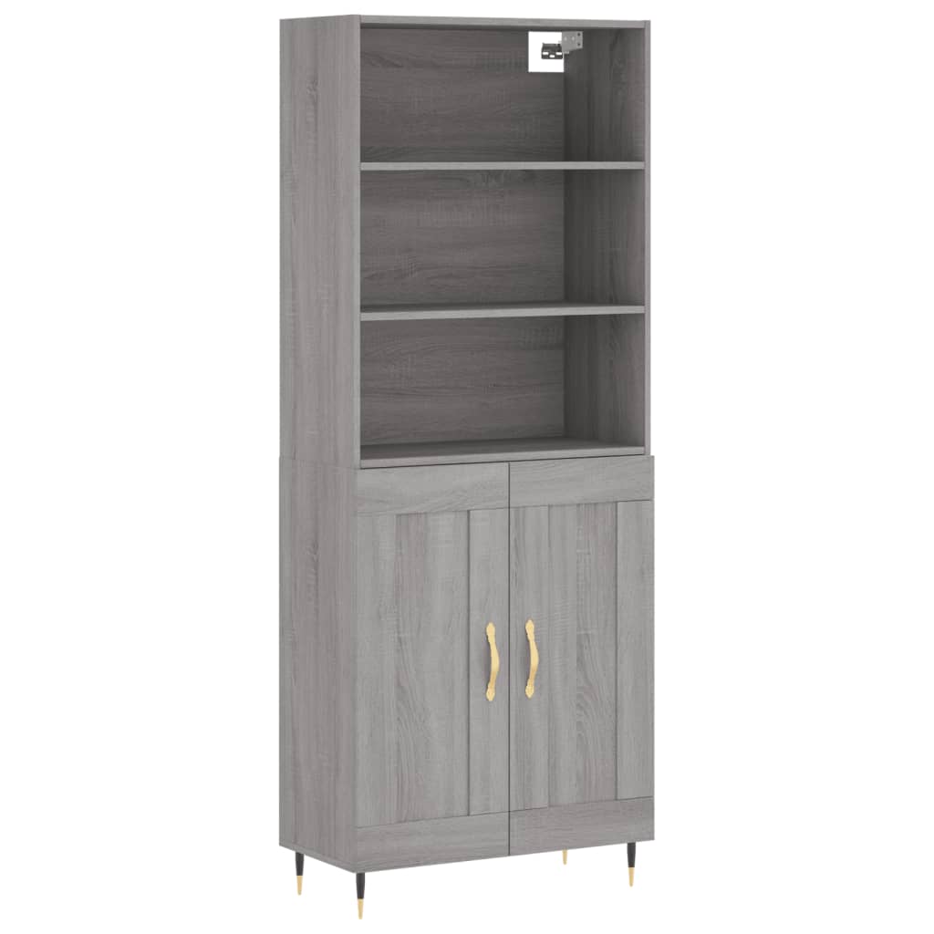 Armário alto 69,5x34x180 cm derivados de madeira sonoma cinza