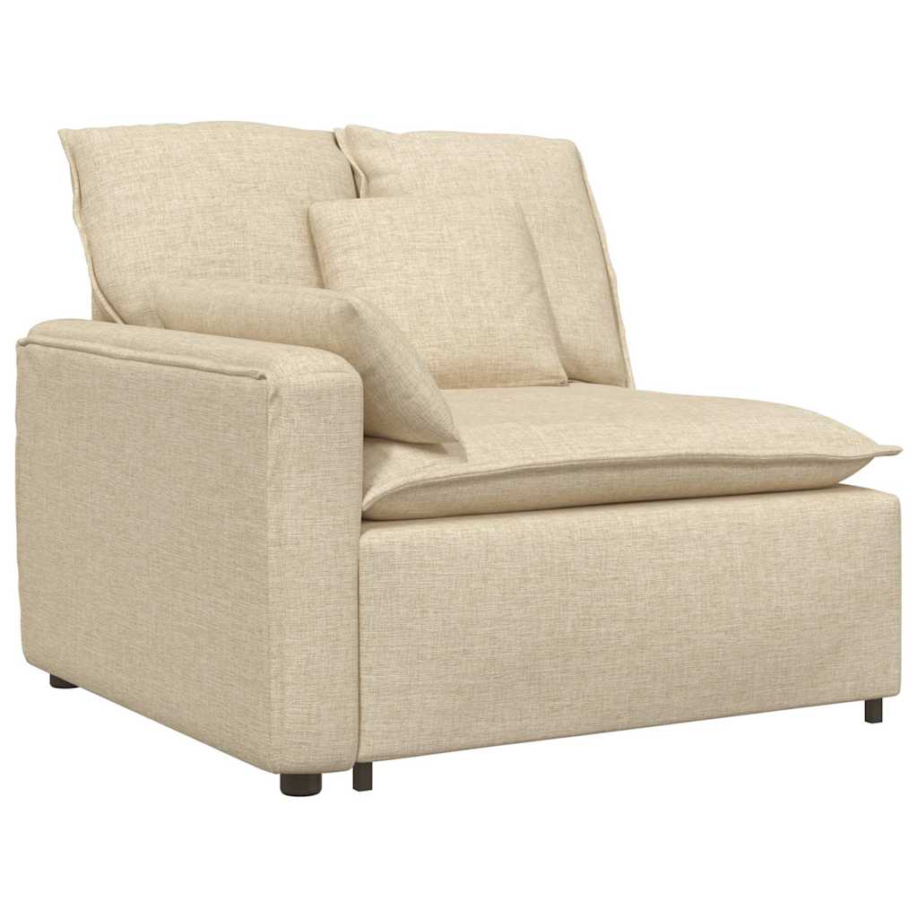 Sofá modular com almofadas creme