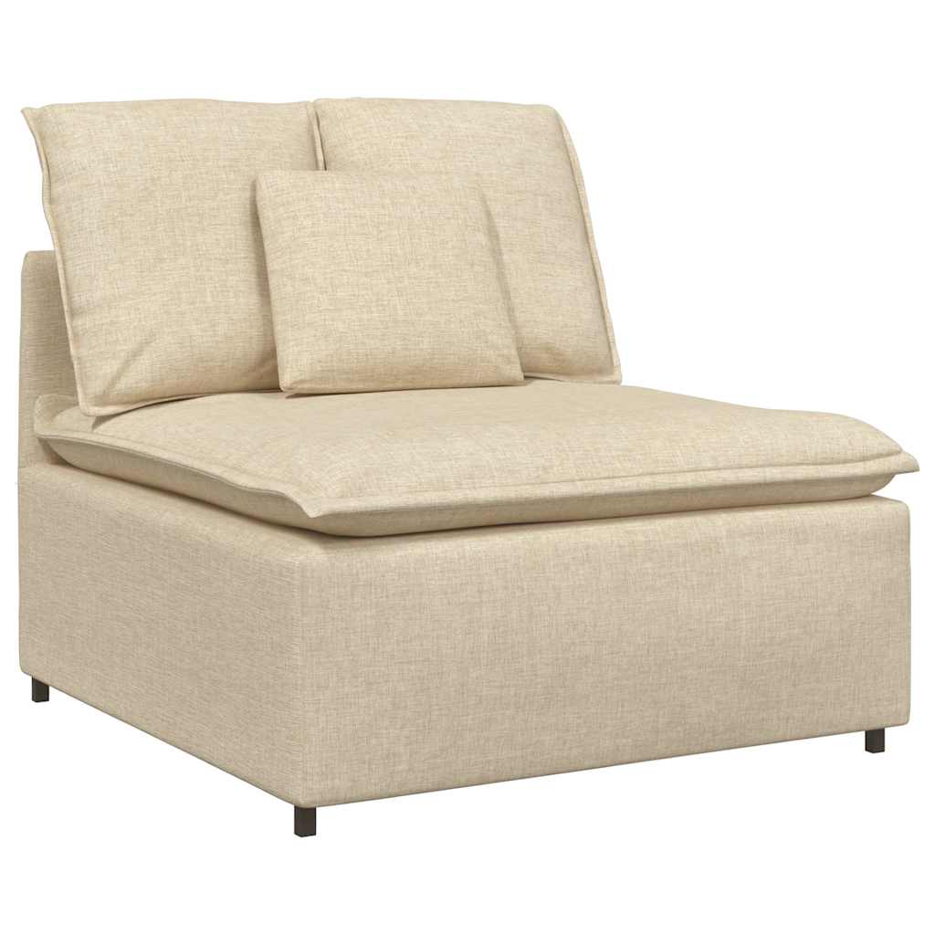Sofá modular com almofadas creme