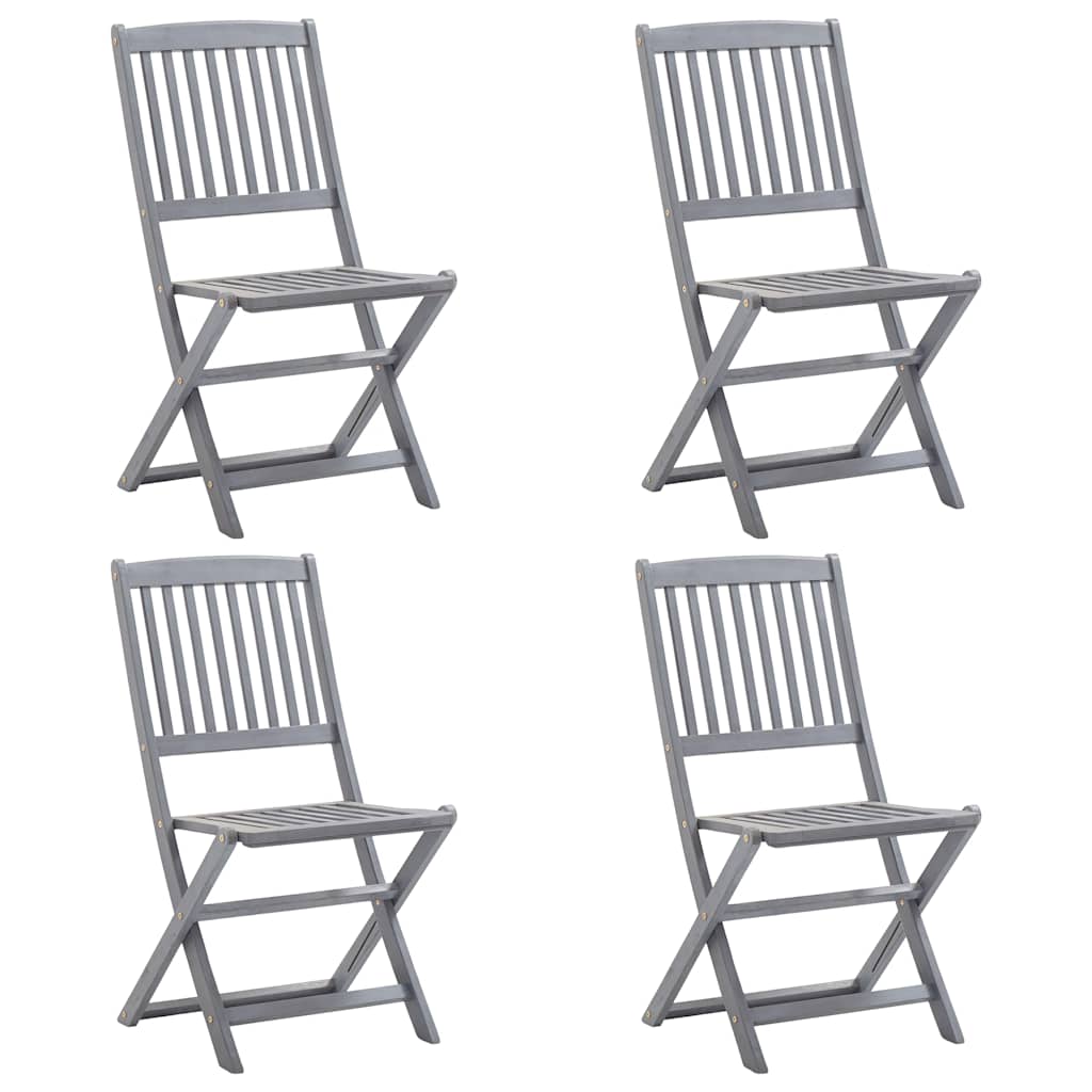 Cadeiras de jardim dobráveis 4 pcs madeira acácia maciça