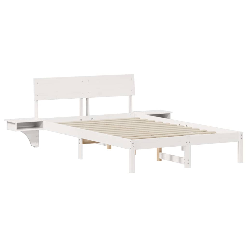 Estrutura da cama com cabeceira branco 135 x 190 cm