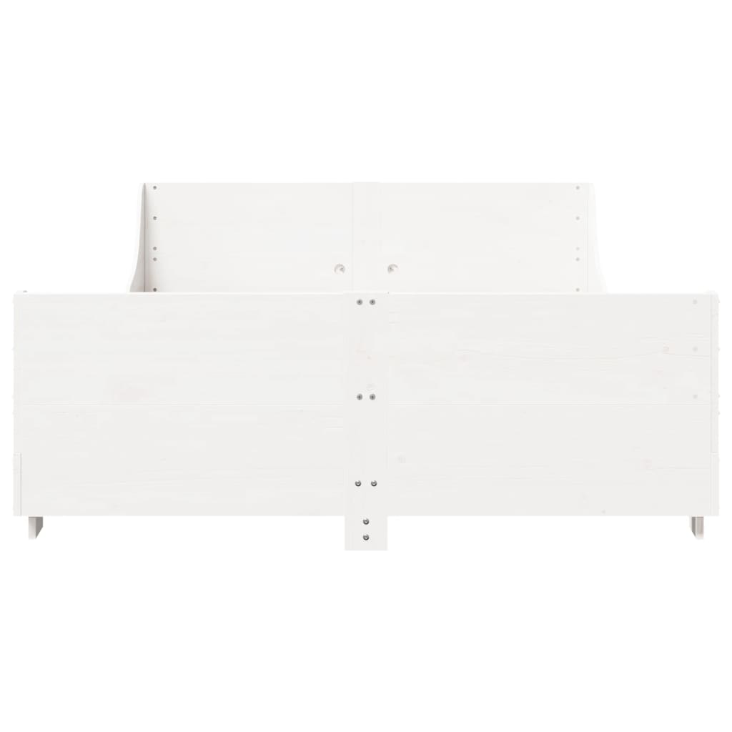 Cama sem colchão 120x190 cm madeira de pinho maciça branco