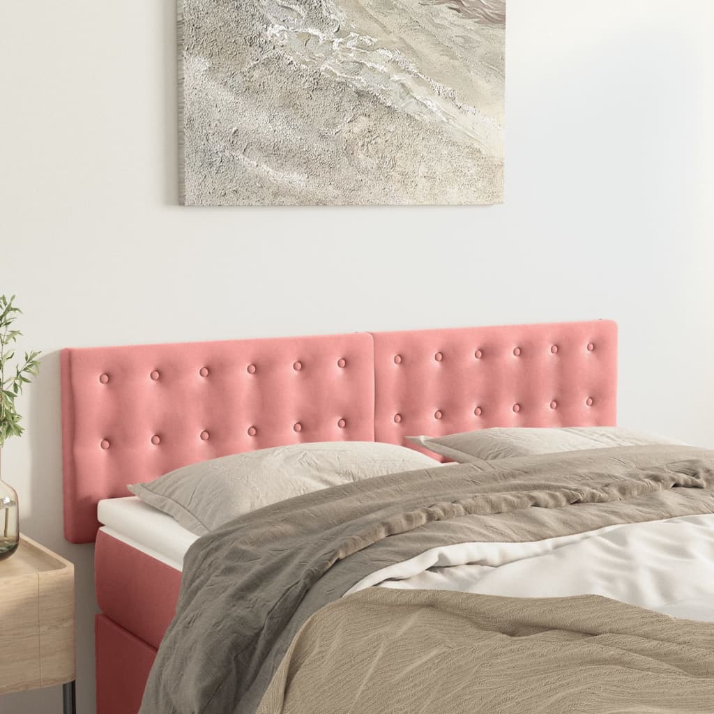 Cabeceiras rosa 144x5x78/88 cm veludo