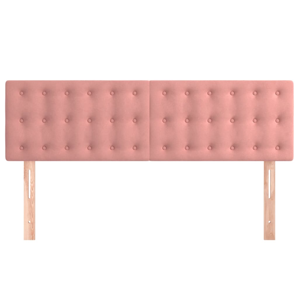 Cabeceiras rosa 144x5x78/88 cm veludo