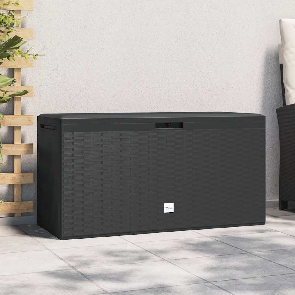 Caixa de arrumação para jardim 114x47x60 cm antracite