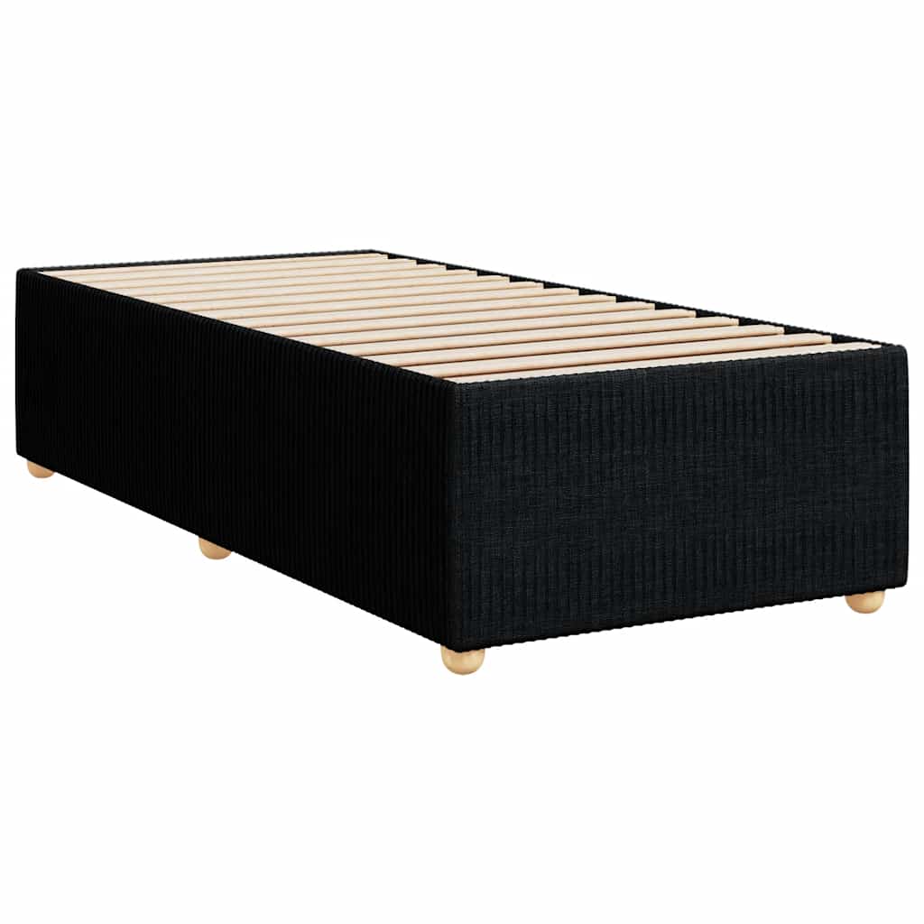 Estrutura de cama de solteiro tecido preto