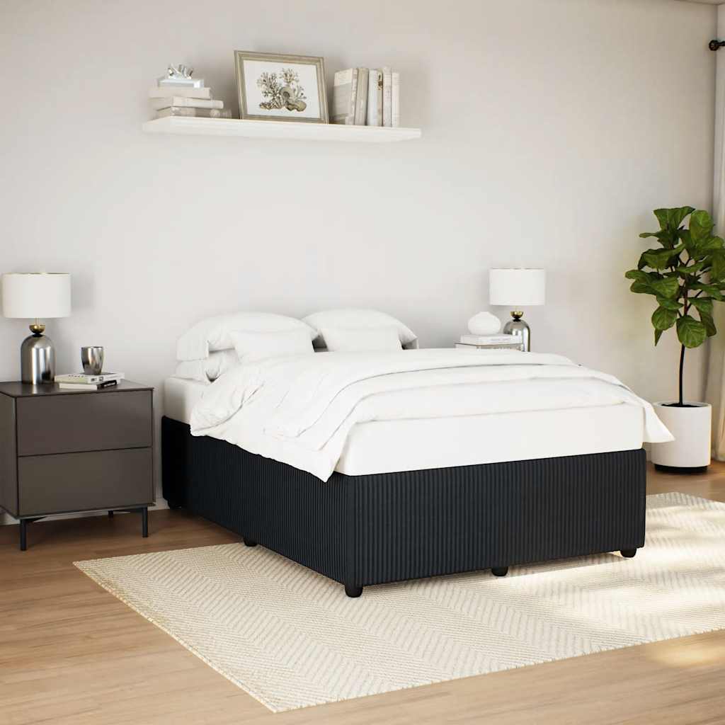 Estrutura de cama sem colchão 140x200 cm veludo preto