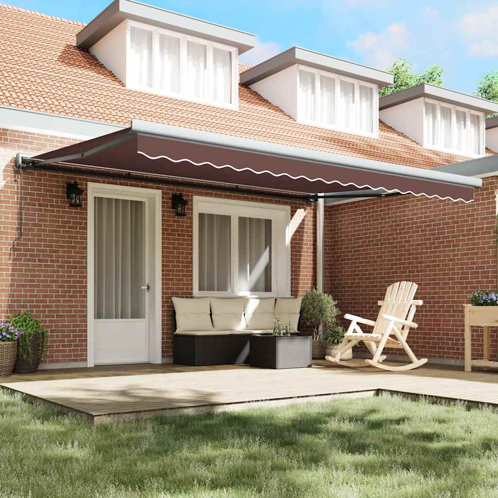 Toldo retrátil automático 450x300 cm castanho