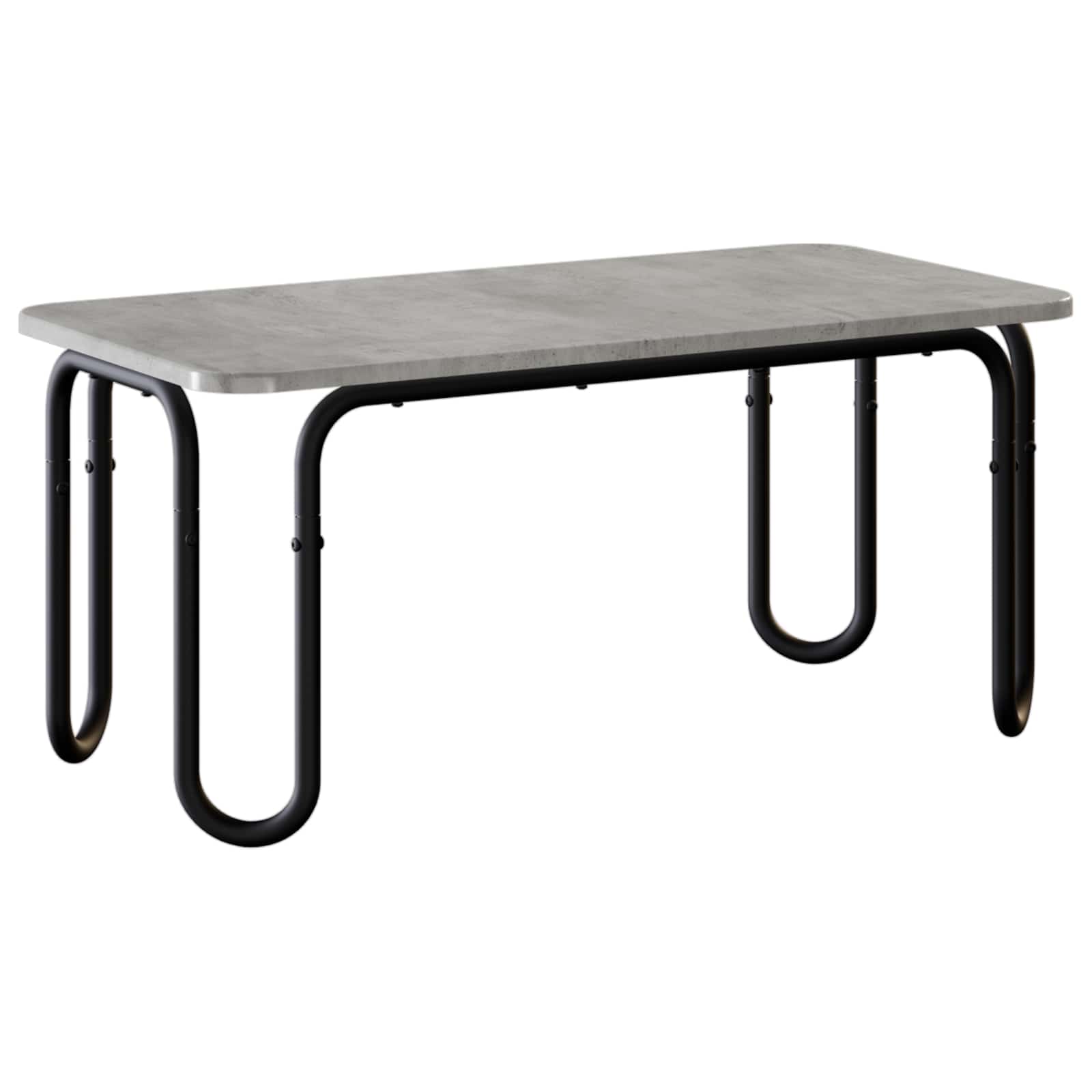 Mesa de centro cinzento cimento 100 x 50 x 45 cm
