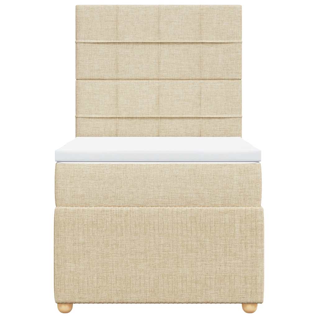 Cama com molas/colchão 90x190 cm tecido cor creme