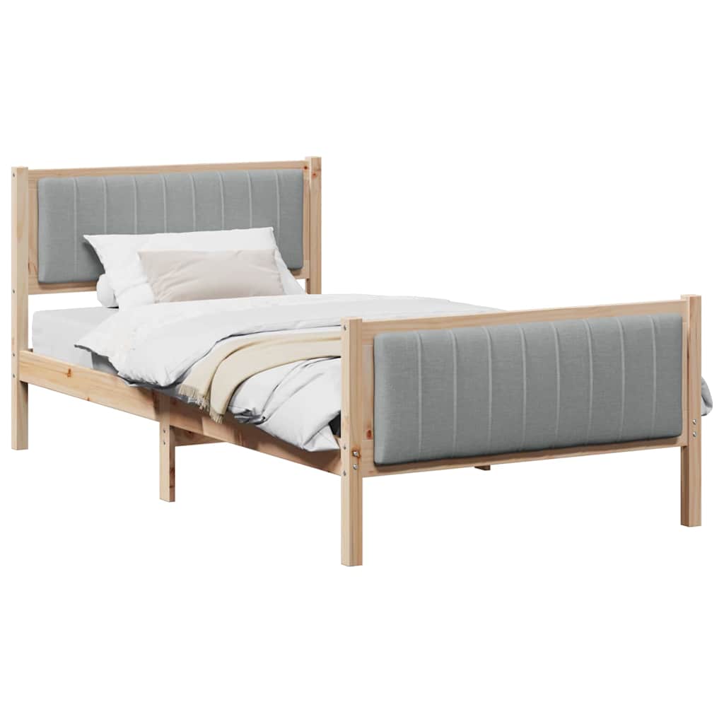 Estrutura da cama marrom e cinza claro 100 x 200 cm