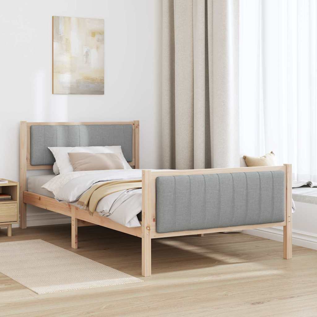 Estrutura da cama marrom e cinza claro 100 x 200 cm