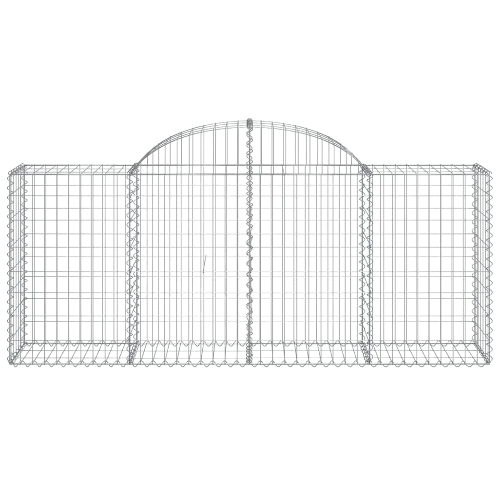 Cestos gabião arqueados 3 pcs 200x50x80/100cm ferro galvanizado