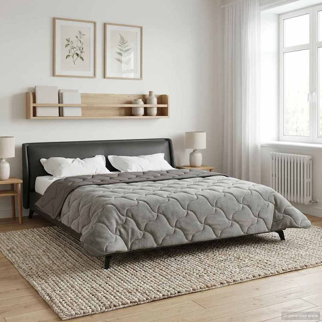 Edredom de inverno colchonete cinzento-claro 200 x 240 cm