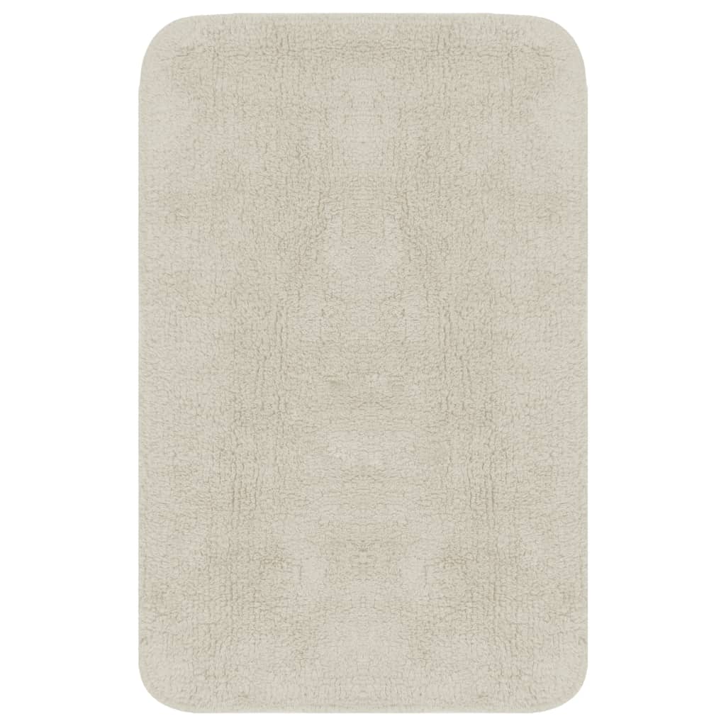 Conjunto tapetes de casa de banho 2 pcs tecido branco
