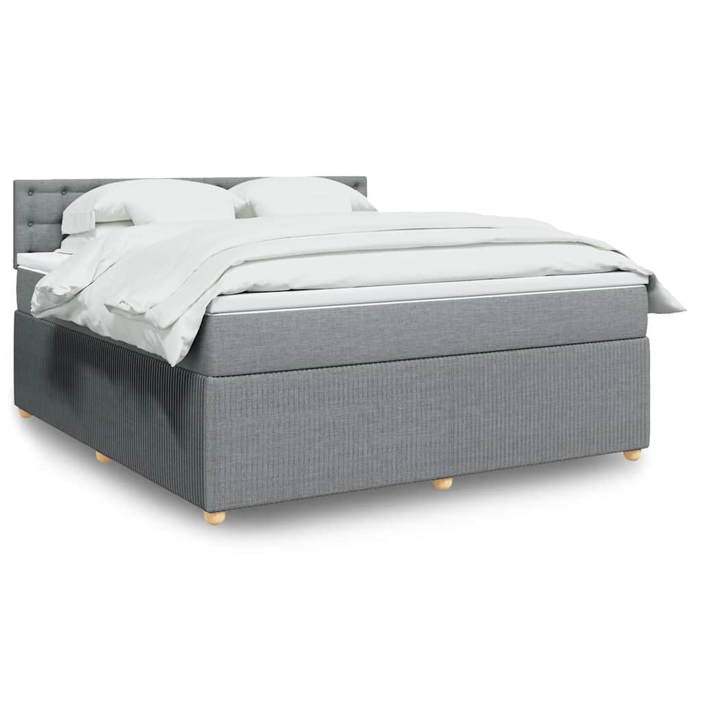 Cama com molas/colchão 180x200 cm tecido cinzento-claro