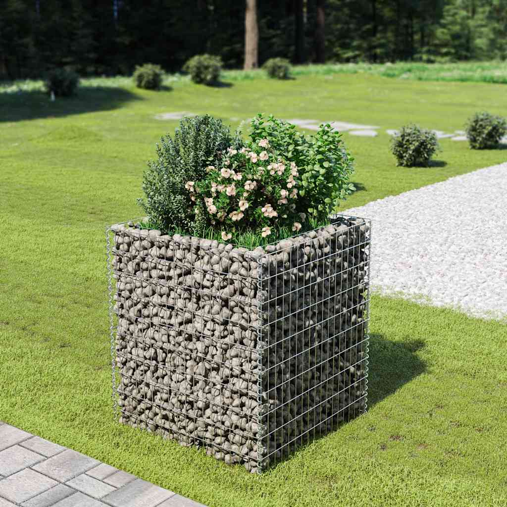Canteiro elevado/cesto gabião 90x90x100 cm aço galvanizado